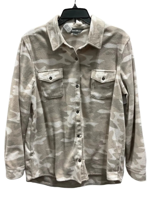 Jacket Fleece By Eddie Bauer In Camouflage Print, Size: L