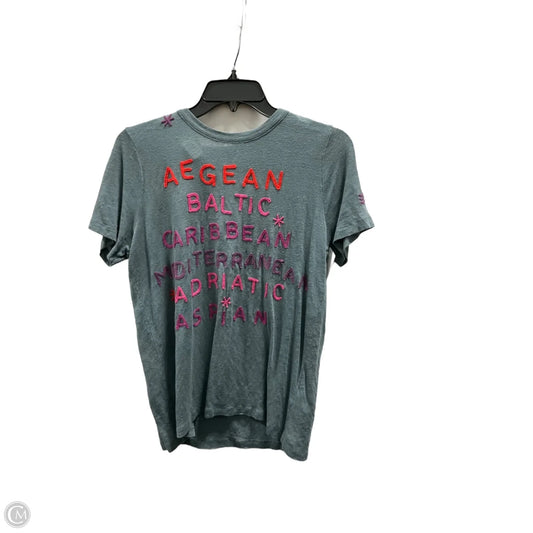 Top Short Sleeve By Anthropologie In Grey, Size: M