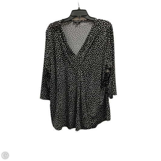 Top 3/4 Sleeve By Lane Bryant In Black, Size: 1x