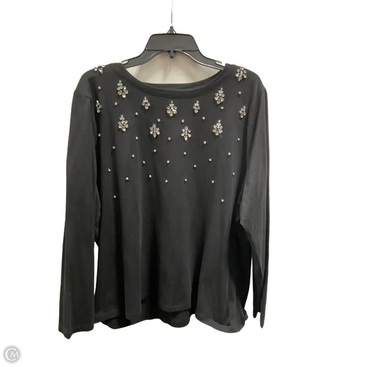 Top Long Sleeve By Talbots In Black, Size: 2x