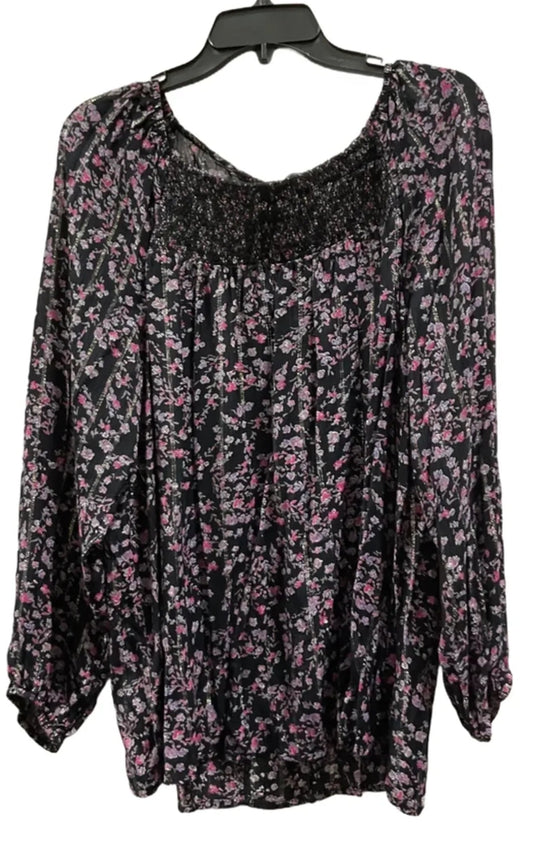 Top Long Sleeve By Lane Bryant In Black, Size: 1x