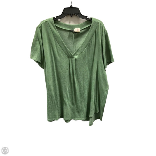 Top Short Sleeve By Lane Bryant In Green, Size: 1x