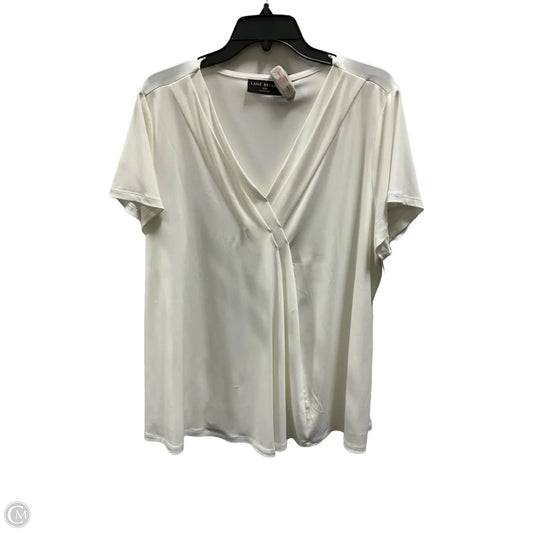 Top Short Sleeve By Lane Bryant In White, Size: 1x