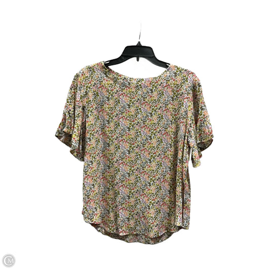 Top Short Sleeve By Loft In Floral Print, Size: M