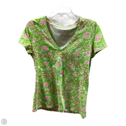 Top Short Sleeve Designer By Lilly Pulitzer In Green, Size: M