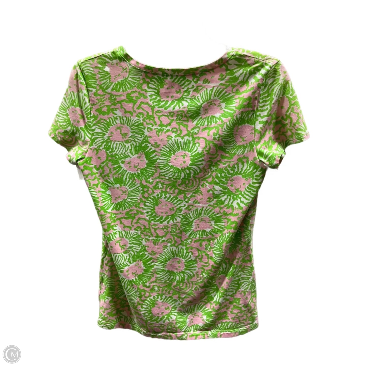 Top Short Sleeve Designer By Lilly Pulitzer In Green, Size: M