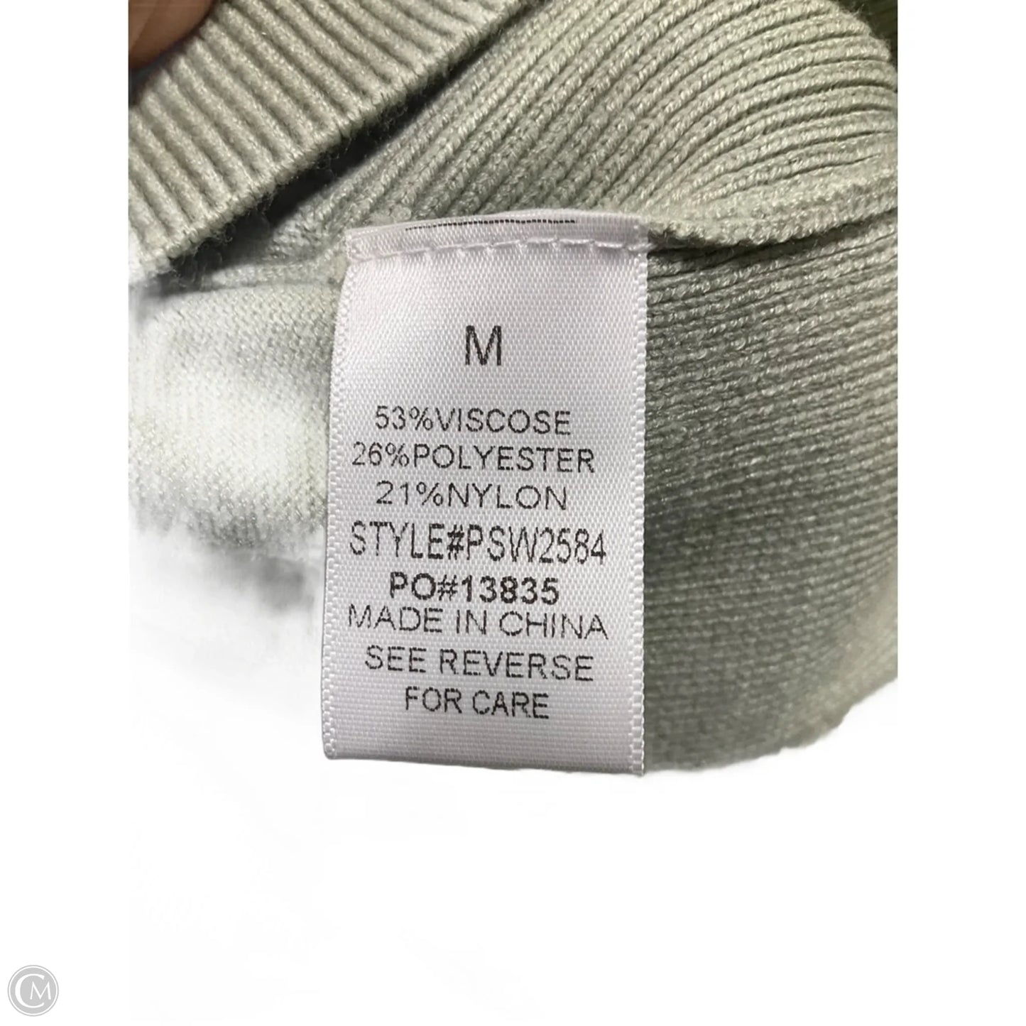 Top Long Sleeve By Polagram In Green, Size: M