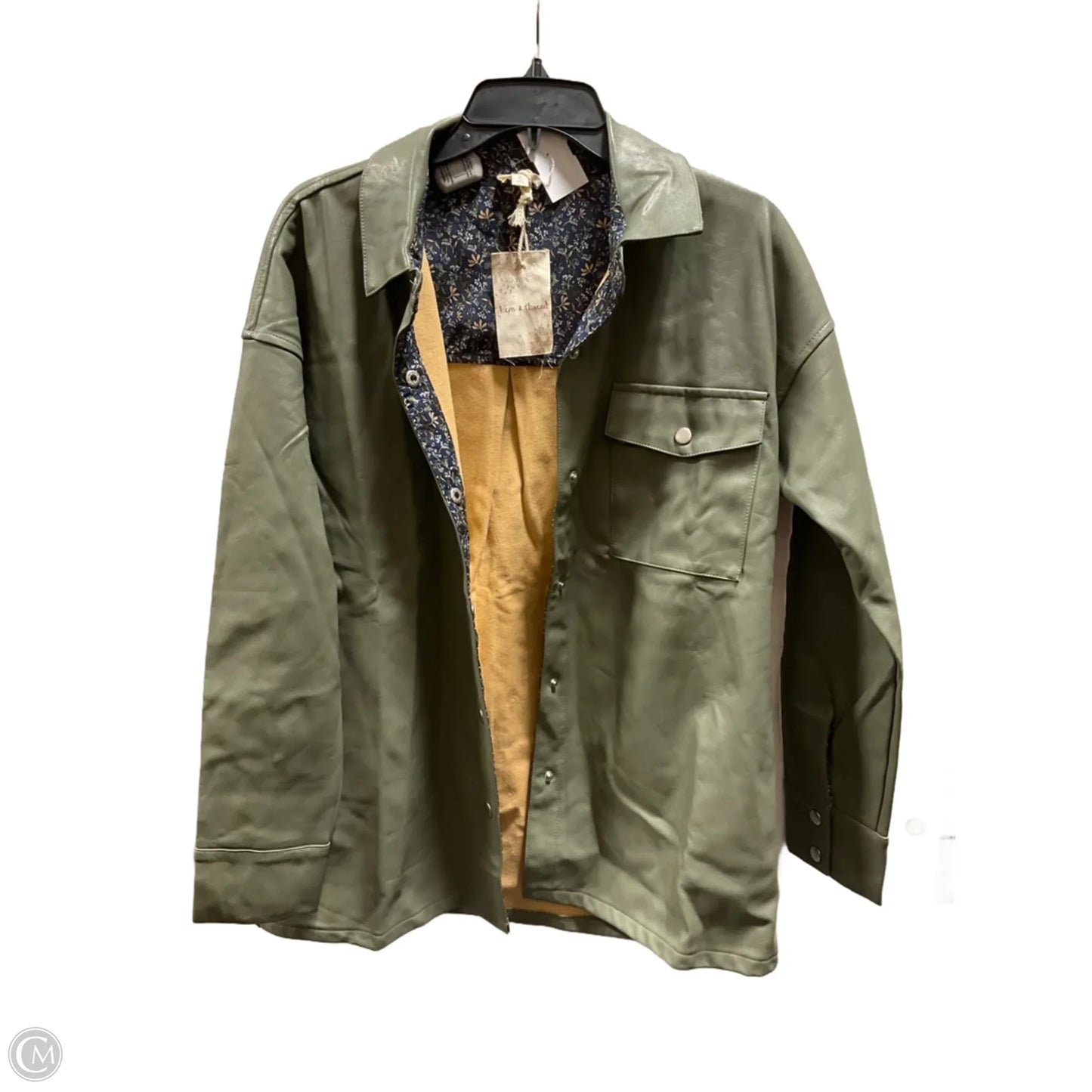 Jacket Shirt By Hem & Thread In Green, Size: Xl