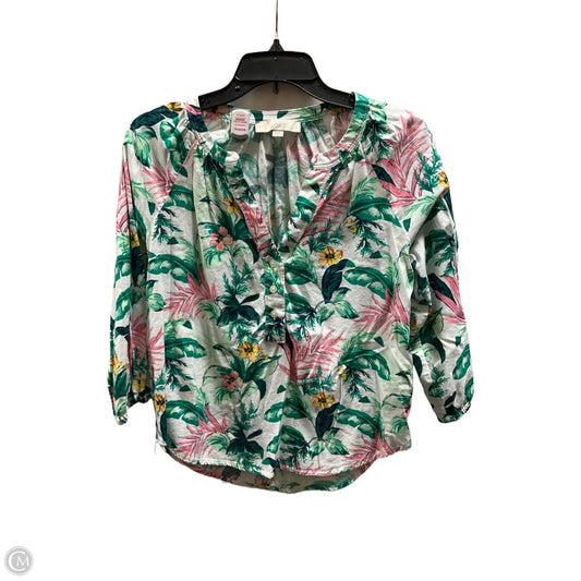 Top Long Sleeve By Loft In Green, Size: Xs