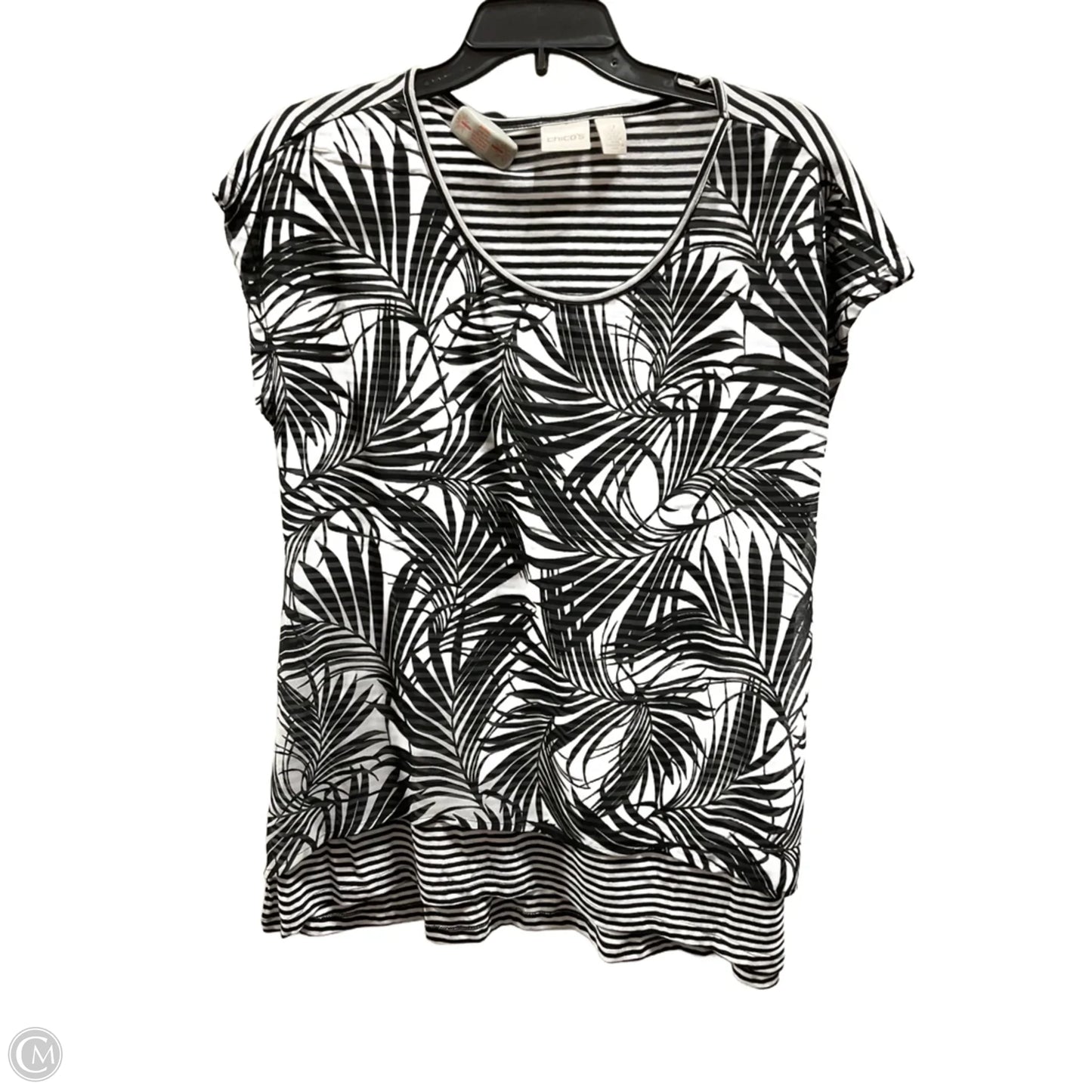 Top Short Sleeve By Chicos In Black, Size: L