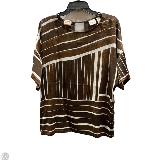 Top Short Sleeve By Chicos In Brown, Size: L
