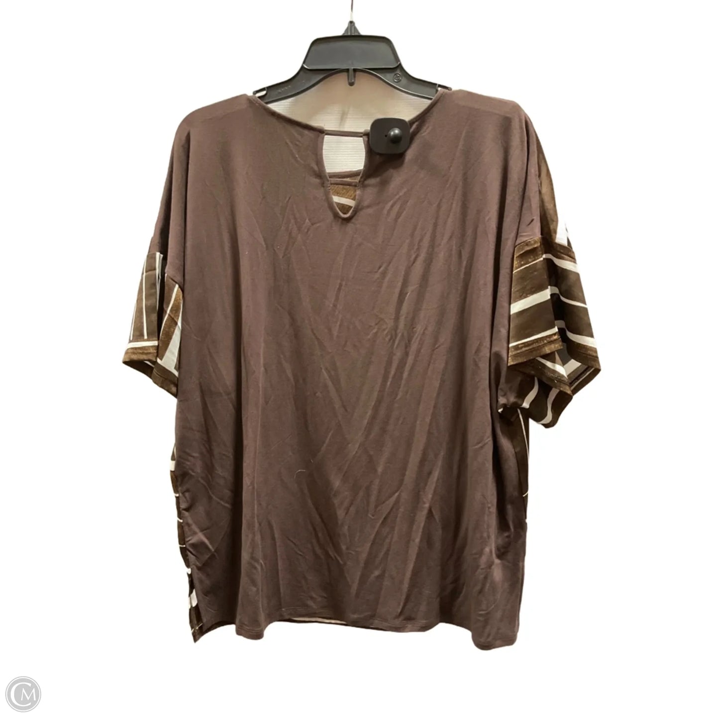 Top Short Sleeve By Chicos In Brown, Size: L