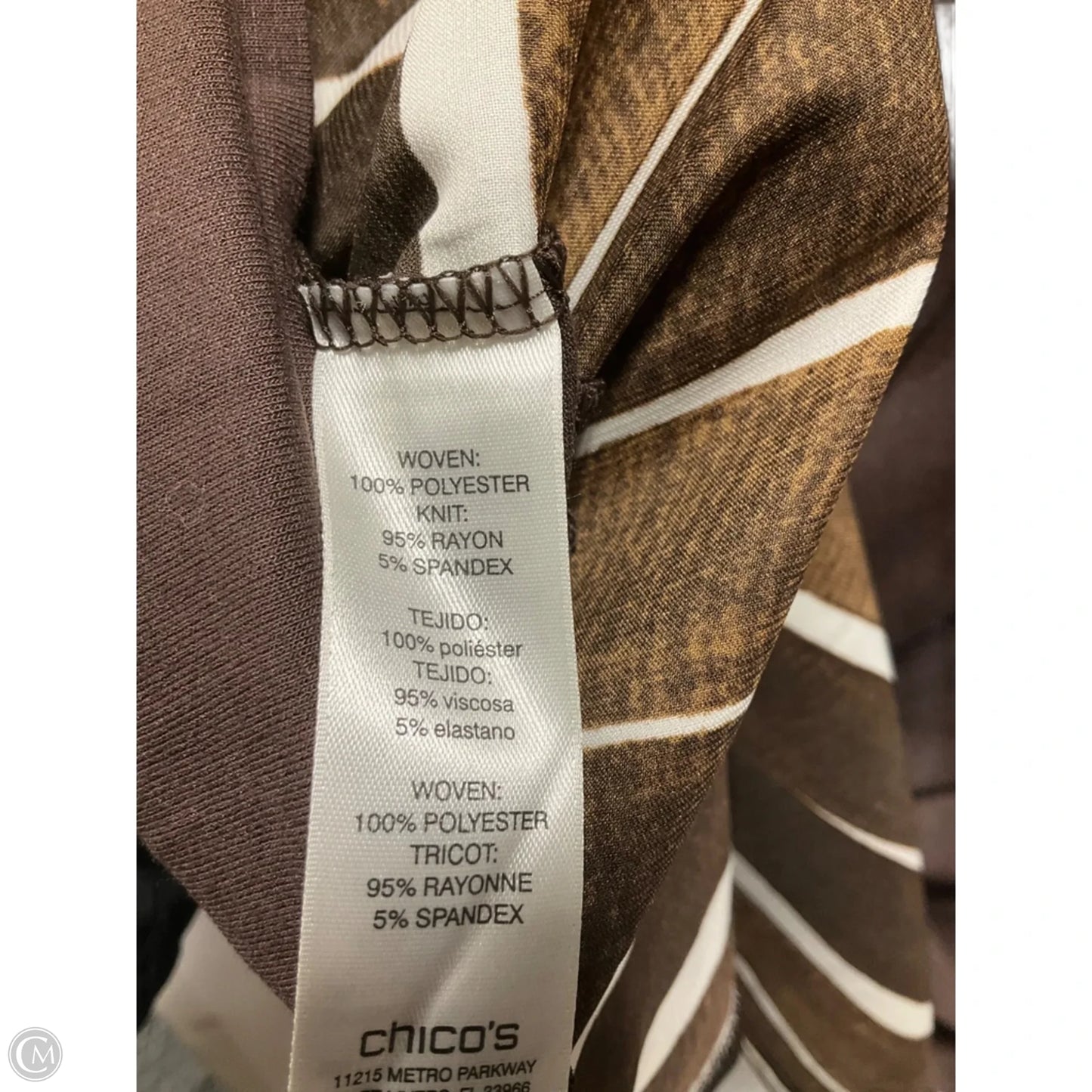 Top Short Sleeve By Chicos In Brown, Size: L