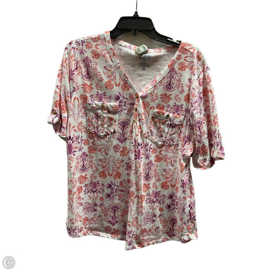 Top Short Sleeve By Croft And Barrow In Pink, Size: Xl