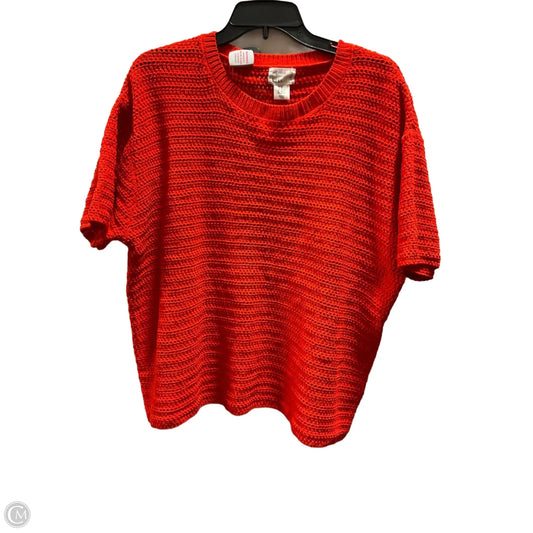 Top Short Sleeve By Nicole Miller In Orange, Size: 2x