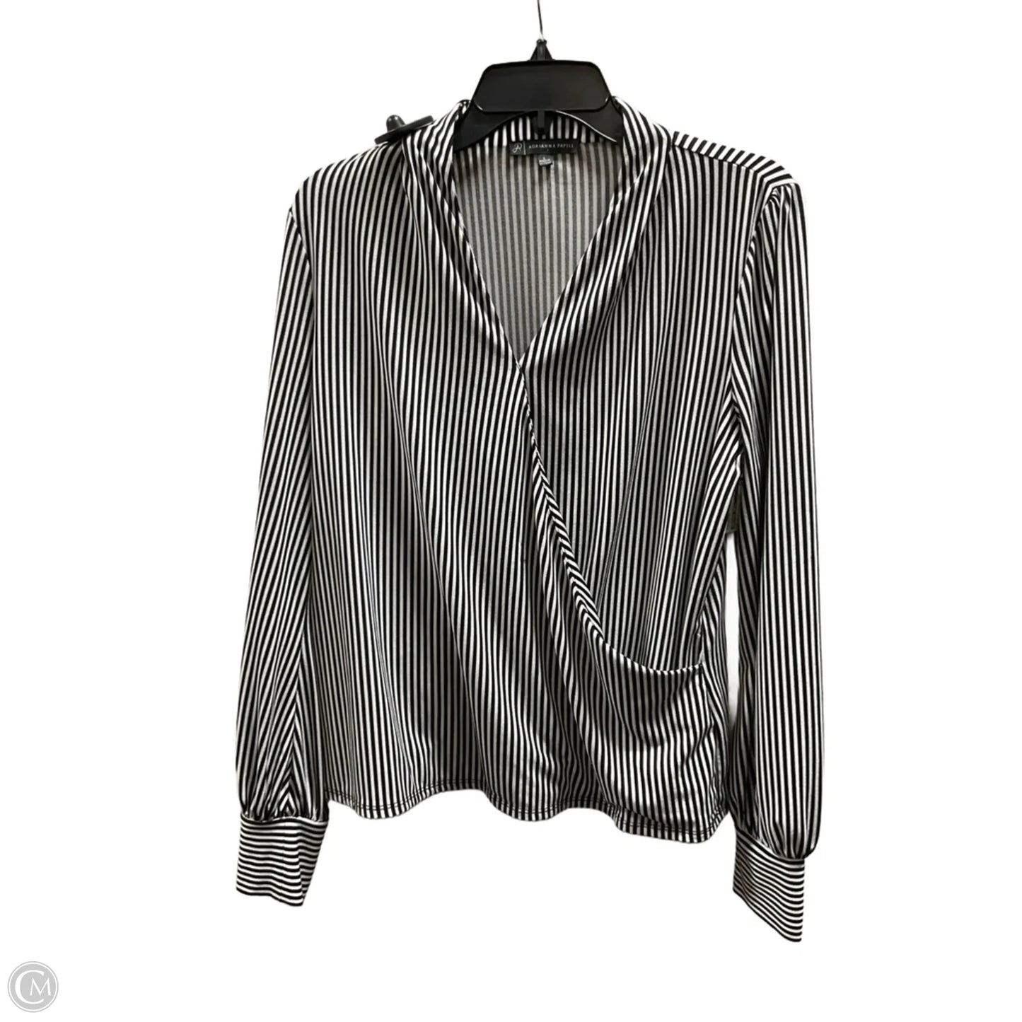 Top Long Sleeve By Adrianna Papell In Black, Size: L