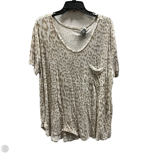 Top Short Sleeve By Grace & Lace In Animal Print, Size: Xl