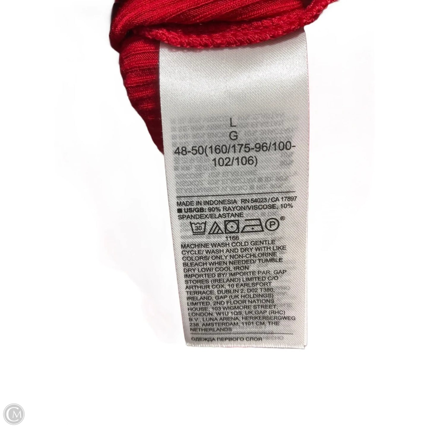 Top Long Sleeve By Banana Republic In Red, Size: L
