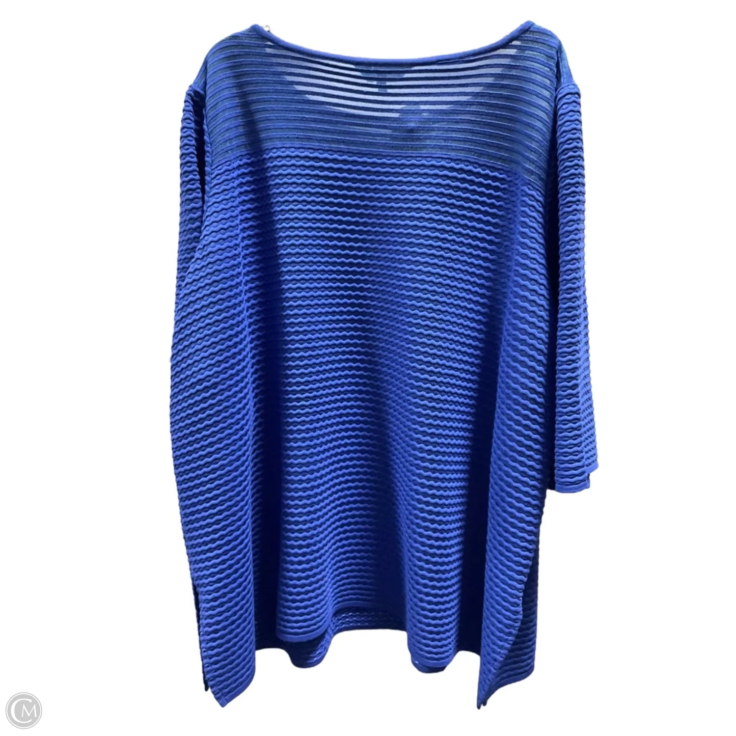 Top Short Sleeve By Ming Wang In Blue, Size: 3x
