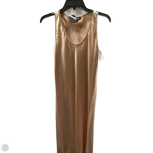 Dress Casual Maxi By Express In Gold, Size: Xs
