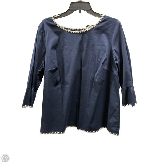 Top Long Sleeve By Talbots In Navy, Size: 1x