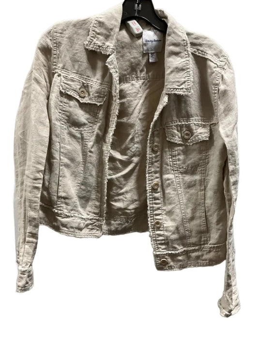 Jacket Shirt By Tommy Bahama In Tan, Size: S