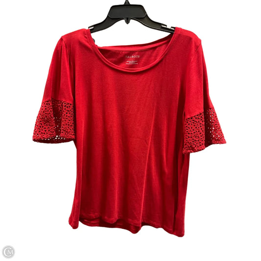 Top Short Sleeve By Talbots In Red, Size: L