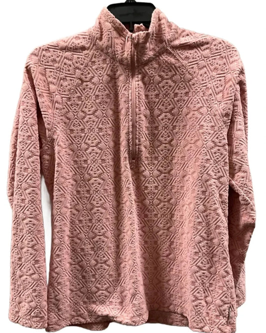 Athletic Top Long Sleeve Collar By Eddie Bauer In Pink, Size: M