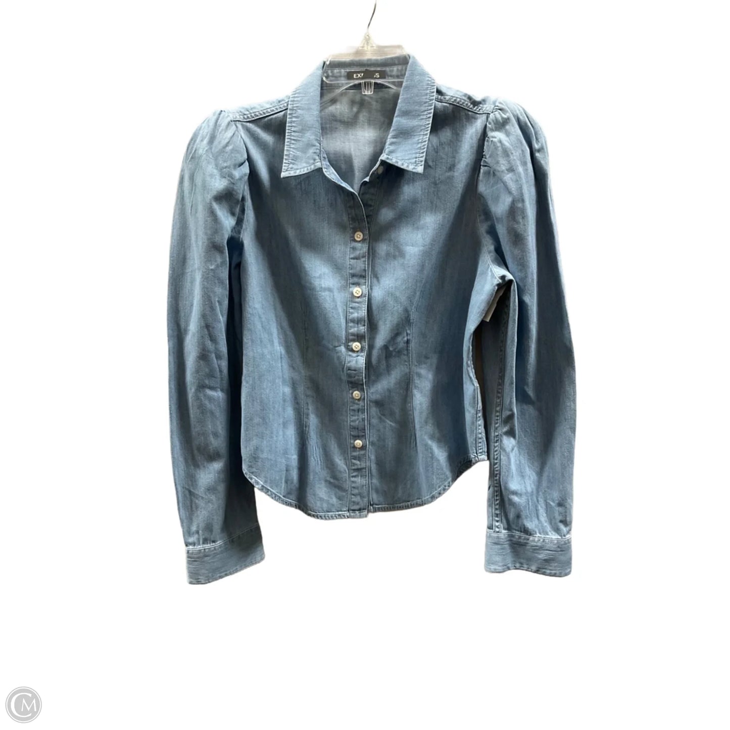 Blouse Long Sleeve By Express In Blue, Size: S