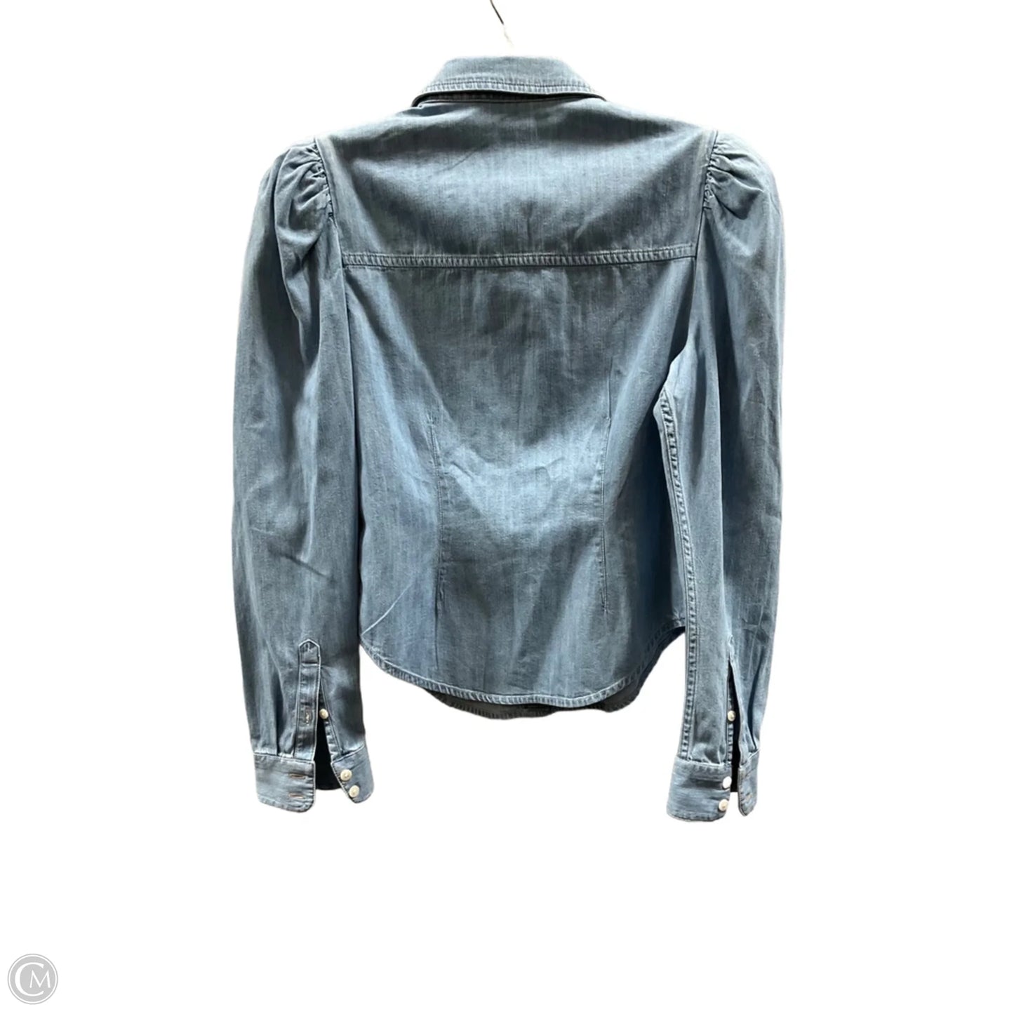 Blouse Long Sleeve By Express In Blue, Size: S