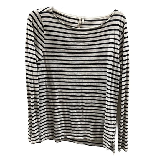 Top Long Sleeve By Banana Republic In Striped Pattern, Size: M