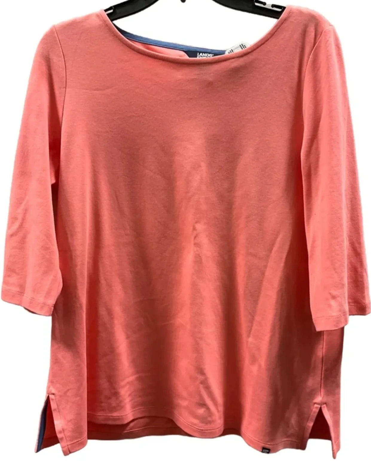 Top 3/4 Sleeve Basic By Lands End In Pink, Size: L
