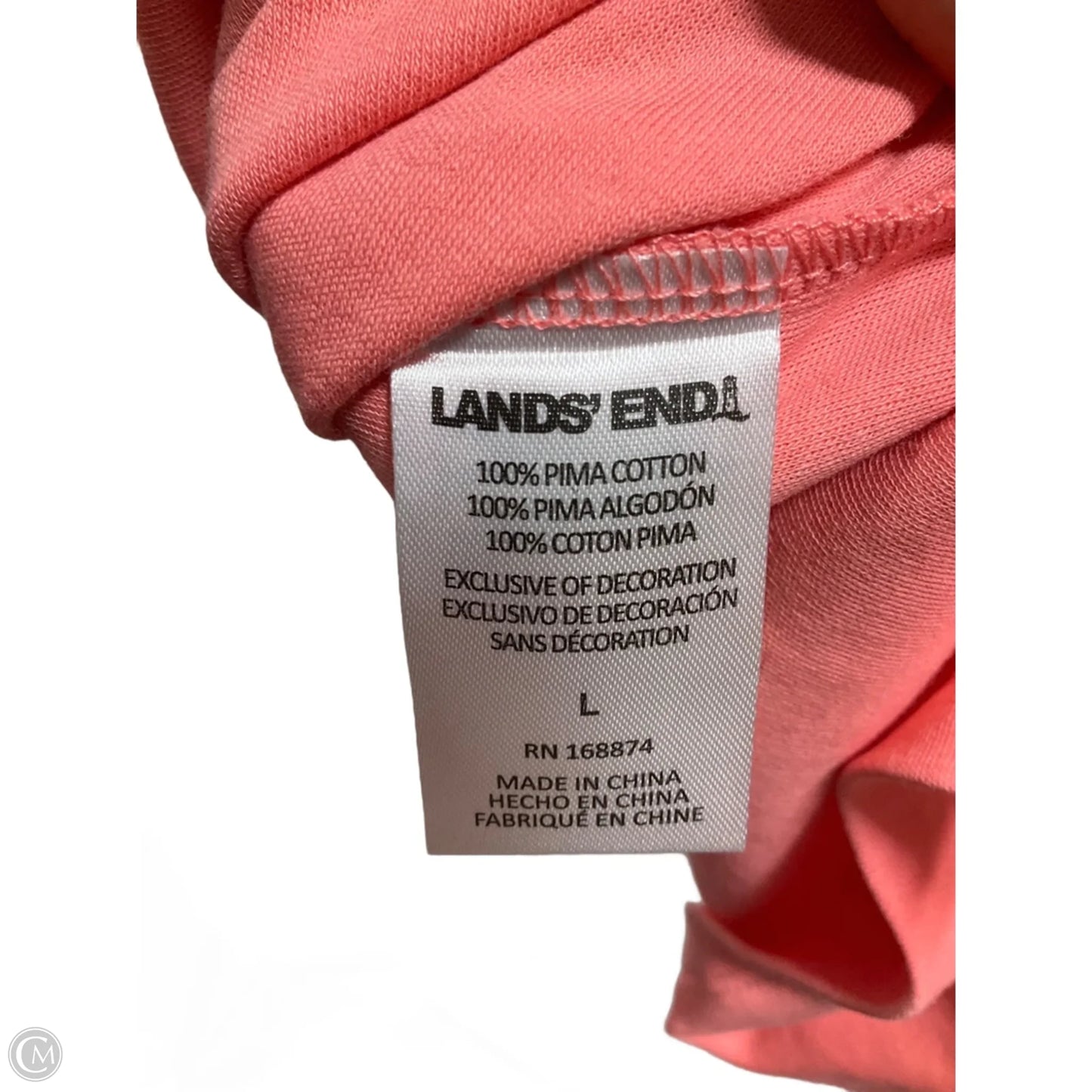 Top 3/4 Sleeve Basic By Lands End In Pink, Size: L