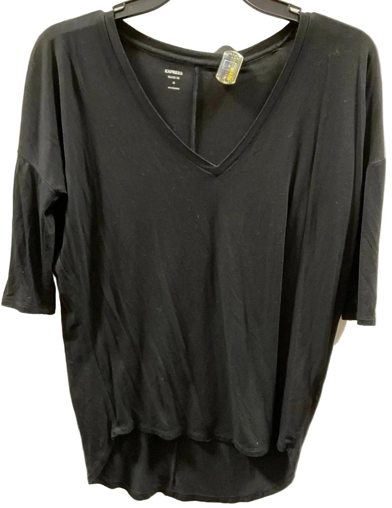 Top Short Sleeve Basic By Express In Black, Size: Xs