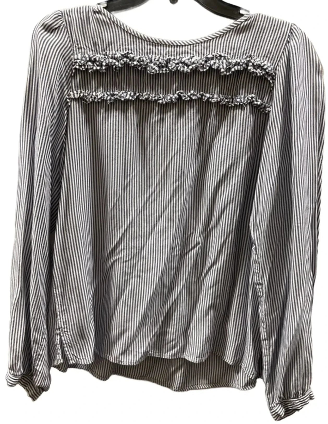 Top Long Sleeve By Loft In Striped Pattern, Size: S