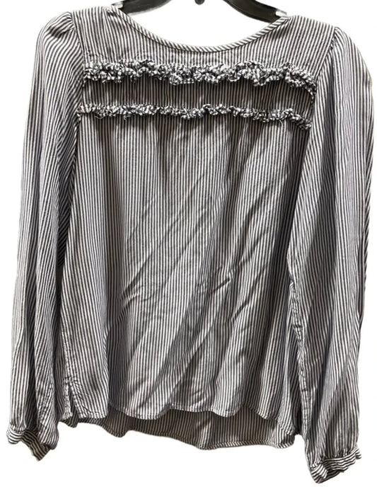 Top Long Sleeve By Loft In Striped Pattern, Size: S
