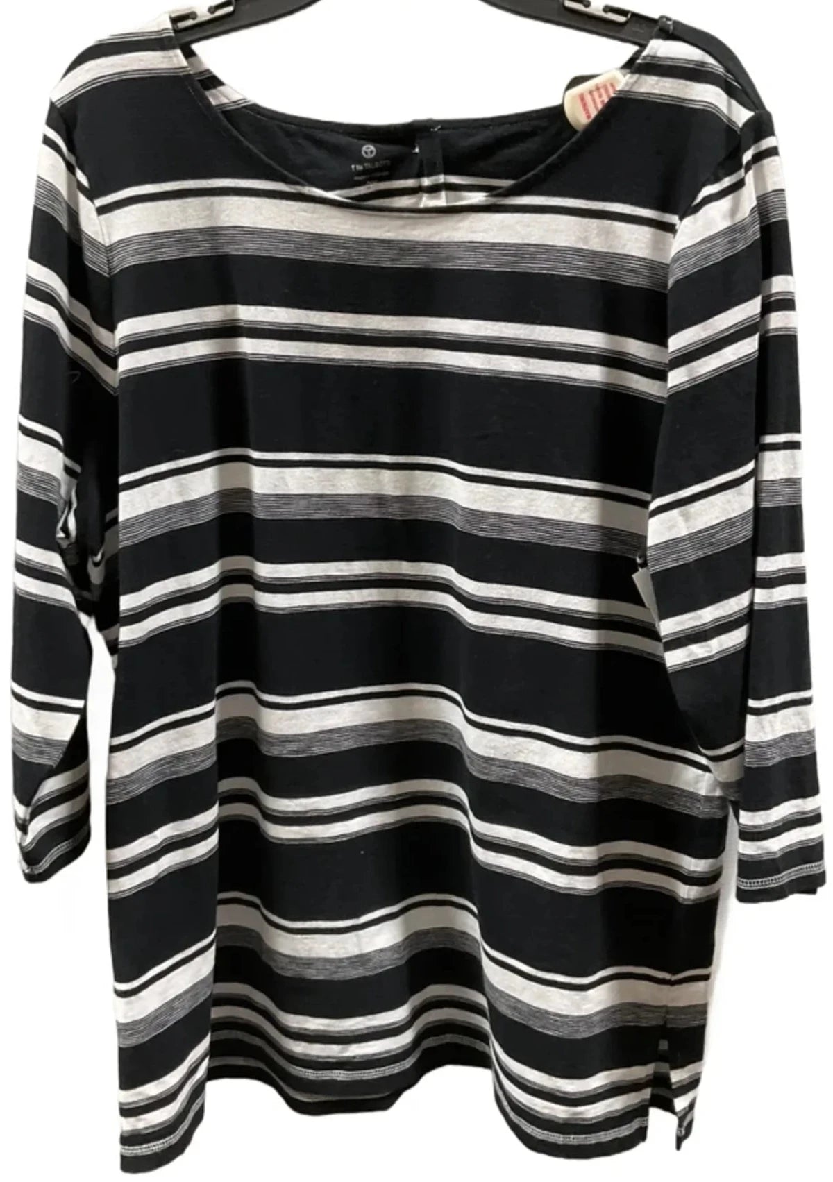 Top 3/4 Sleeve By Talbots In Black & White, Size: 2x
