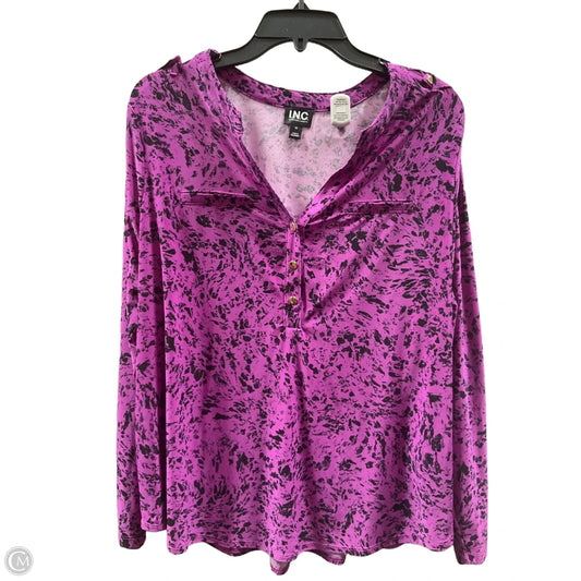 Top Long Sleeve By International Concepts In Purple, Size: 1x