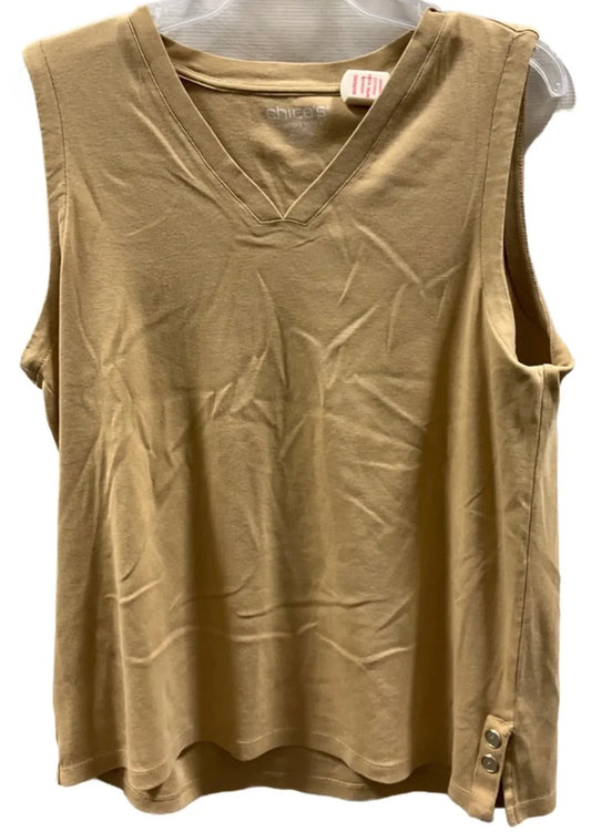 Top Sleeveless Basic By Chicos In Tan, Size: L