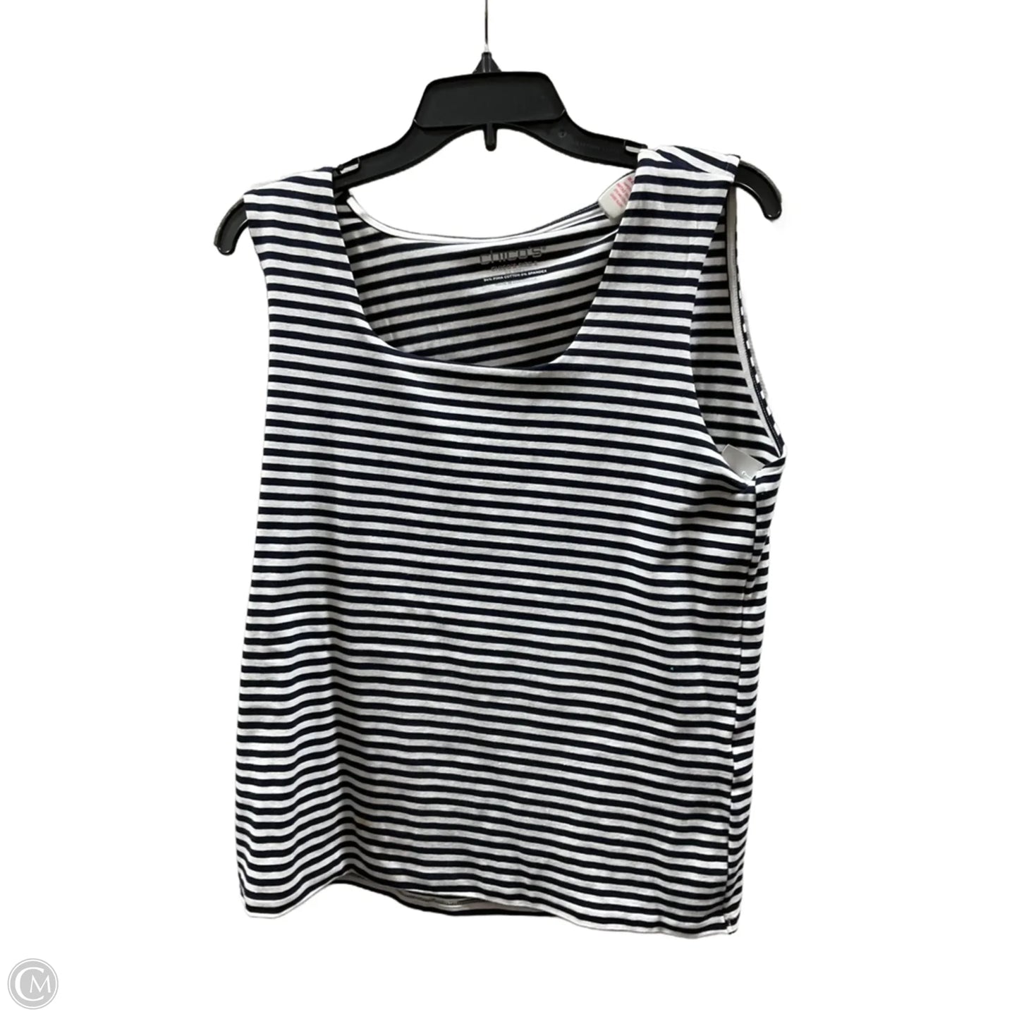 Top Sleeveless By Chicos In Striped Pattern, Size: L