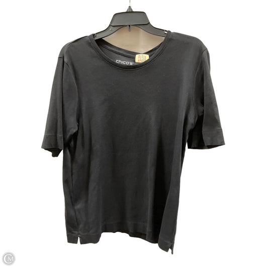 Top Short Sleeve Basic By Chicos In Black, Size: L