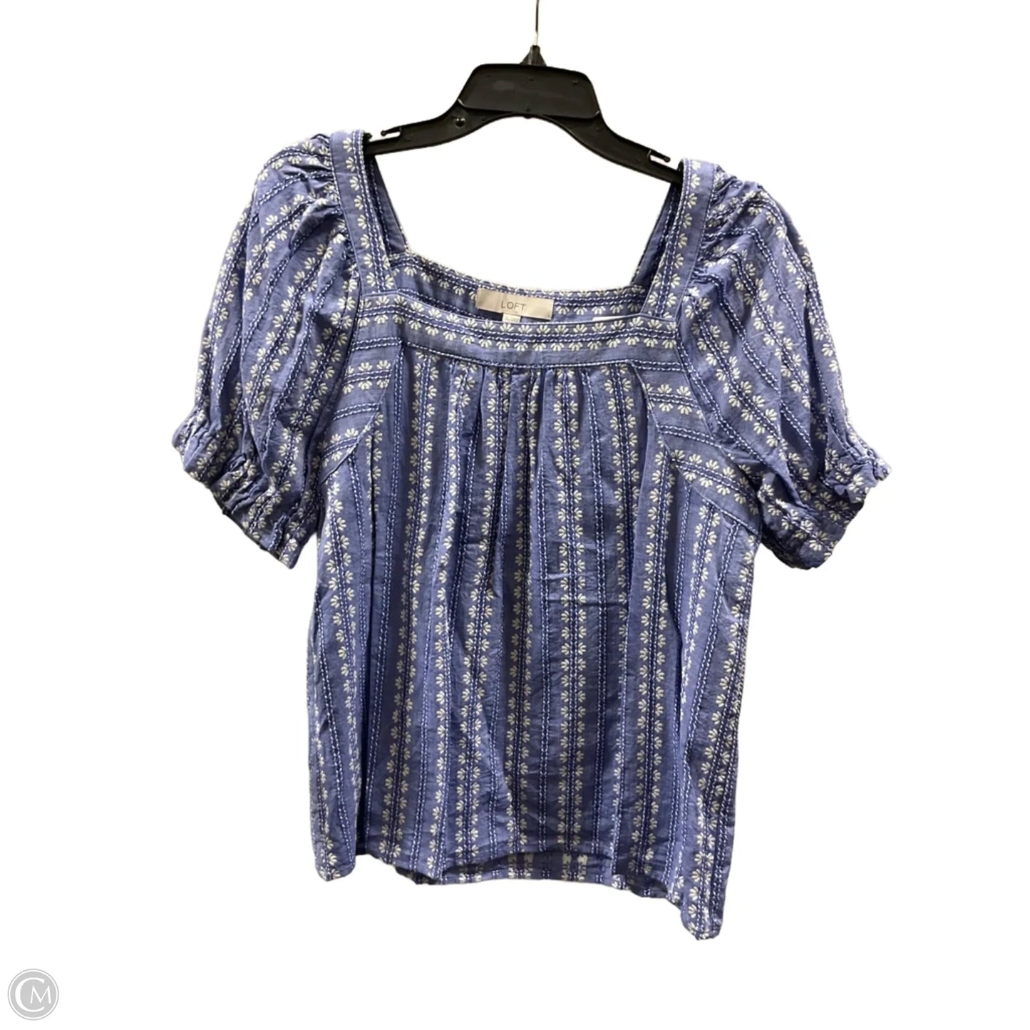 Top Short Sleeve By Loft In Blue, Size: M