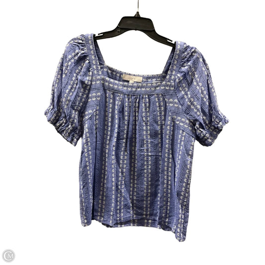 Top Short Sleeve By Loft In Blue, Size: M