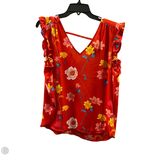 Top Sleeveless By Loft In Red, Size: L
