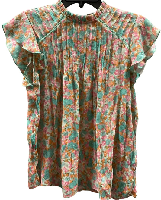 Top Short Sleeve By Nanette By Nanette Lepore In Floral Print, Size: L