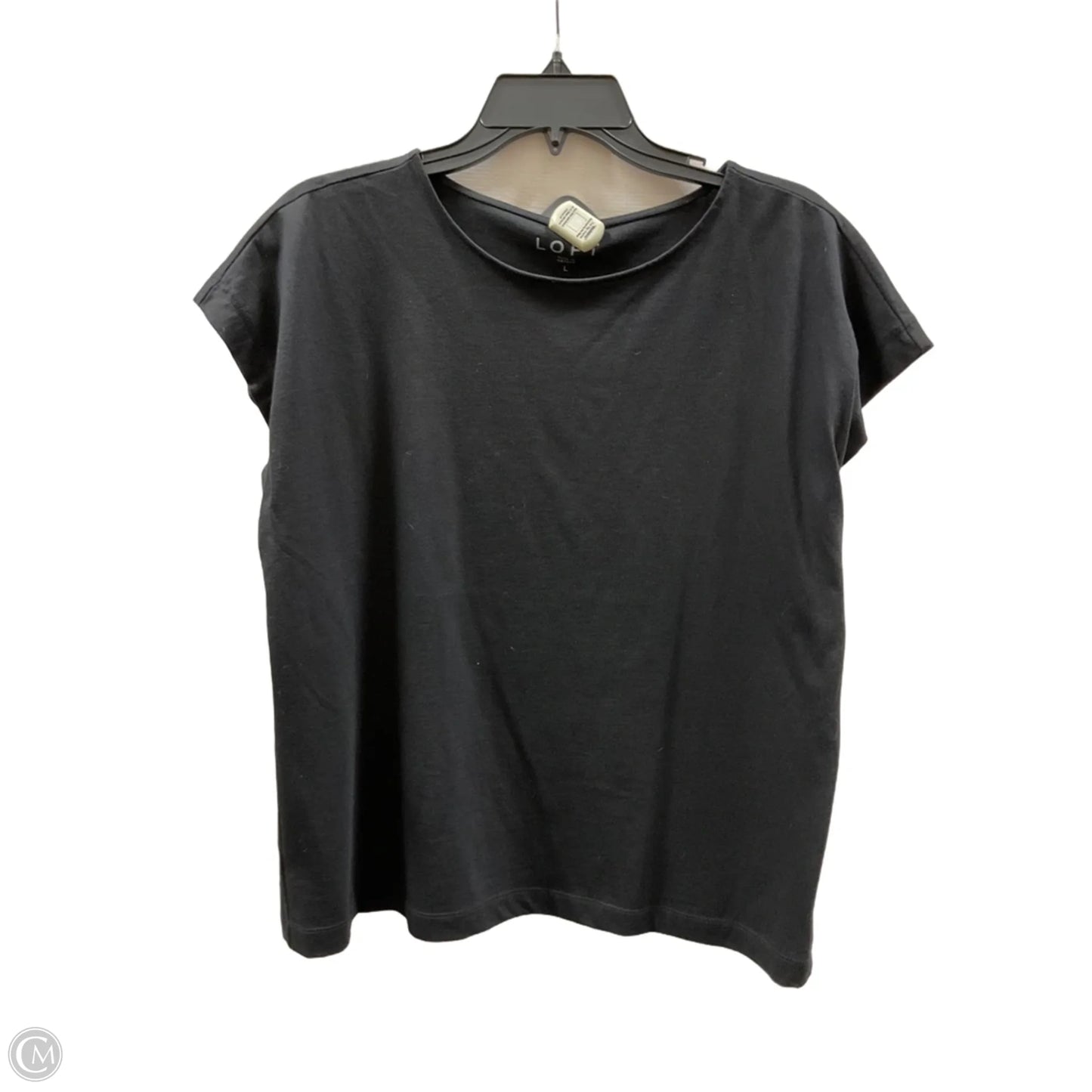 Top Short Sleeve Basic By Loft In Black, Size: L