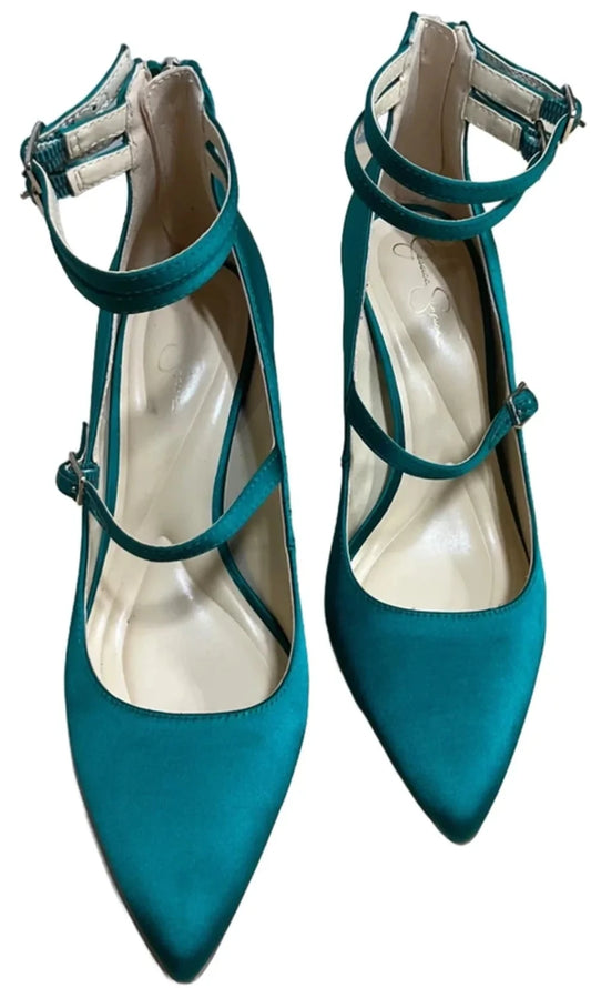 Shoes Heels Block By Jessica Simpson In Green, Size: 7.5