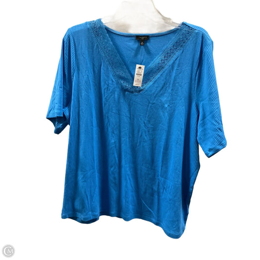 Top Short Sleeve By Talbots In Blue, Size: 2x