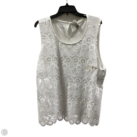 Top Sleeveless By Talbots In White, Size: 2x