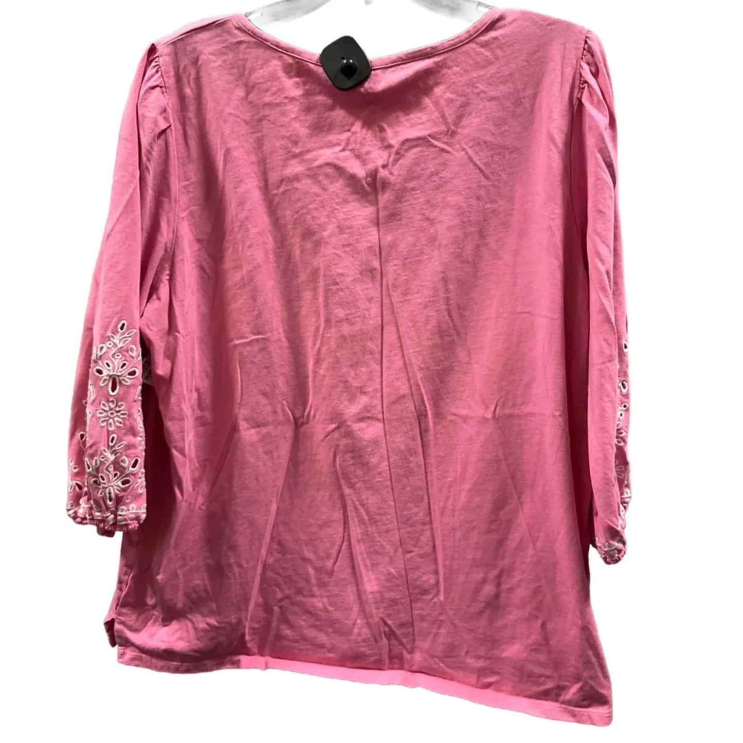 Top Long Sleeve By Talbots In Pink, Size: 2x